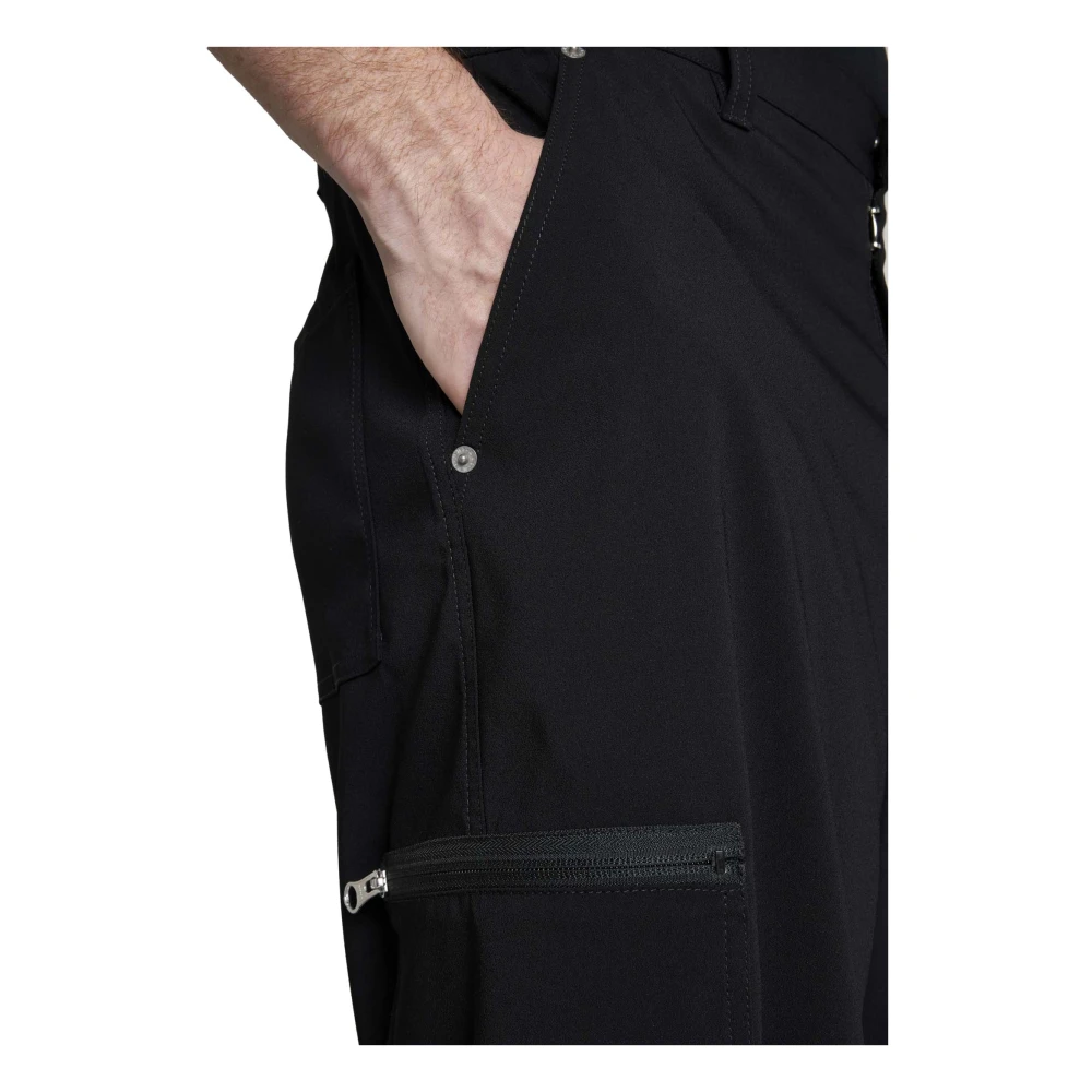 MM6 Maison Margiela Zwarte broek met kenmerkend logodetail Black Heren