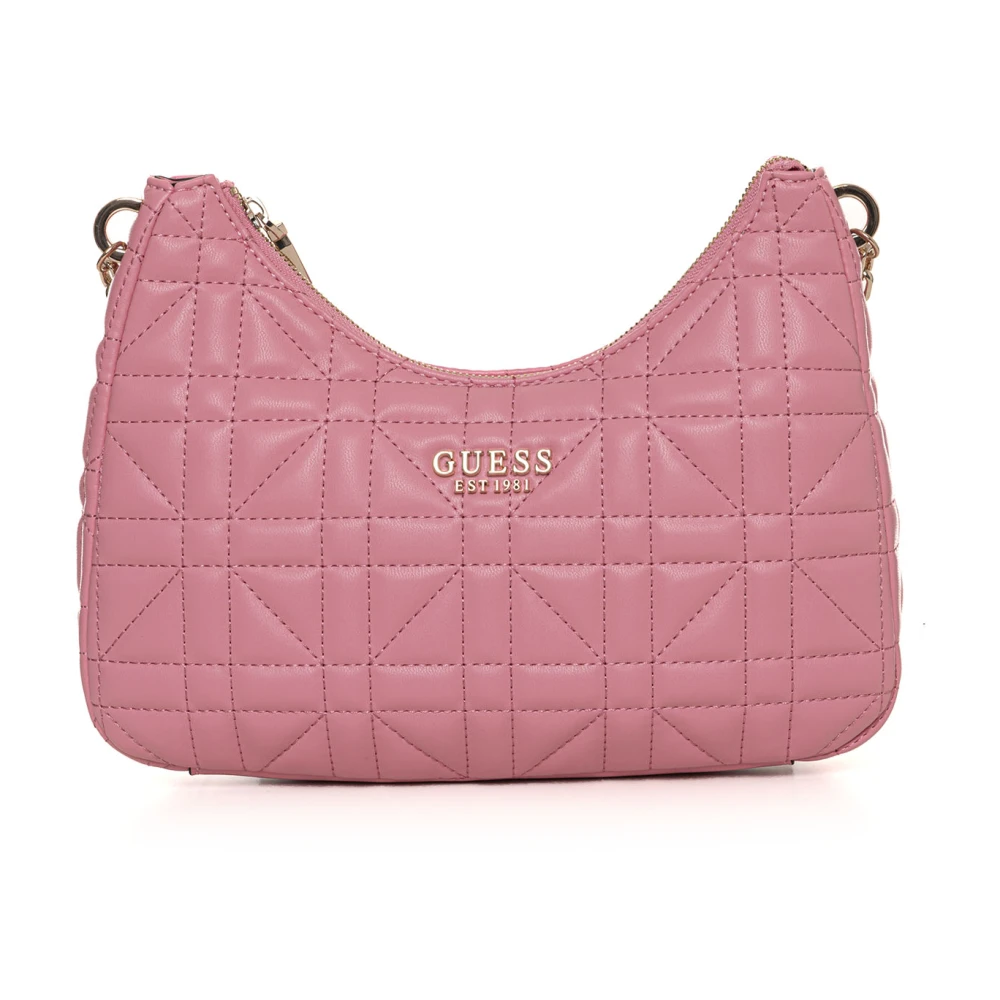 Guess Gestikte Medium Tas met Kettingband Pink Dames