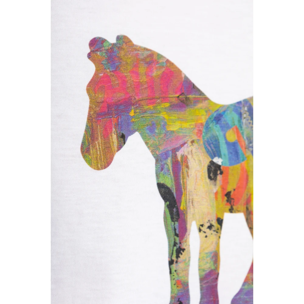 PS By Paul Smith Bedrukt T-shirt White Heren