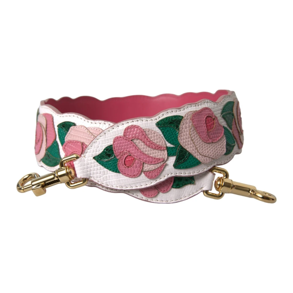 Dolce & Gabbana Women's Multicolor White Floral Leather Accessory Shoulder Strap - Bag Accessories - One Size - Bags