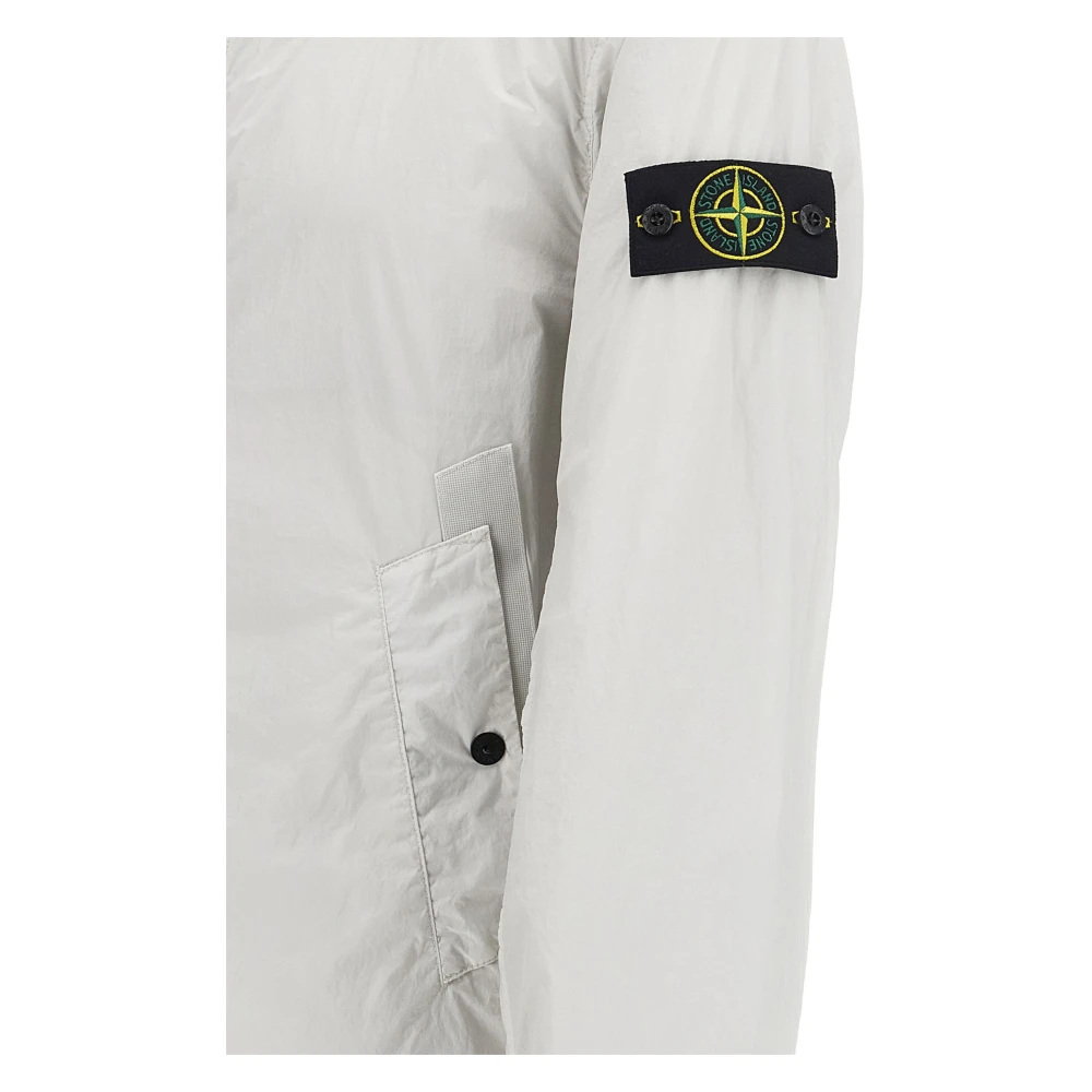 Stone Island Grijze Nylon Hoodie Jas Gray Heren