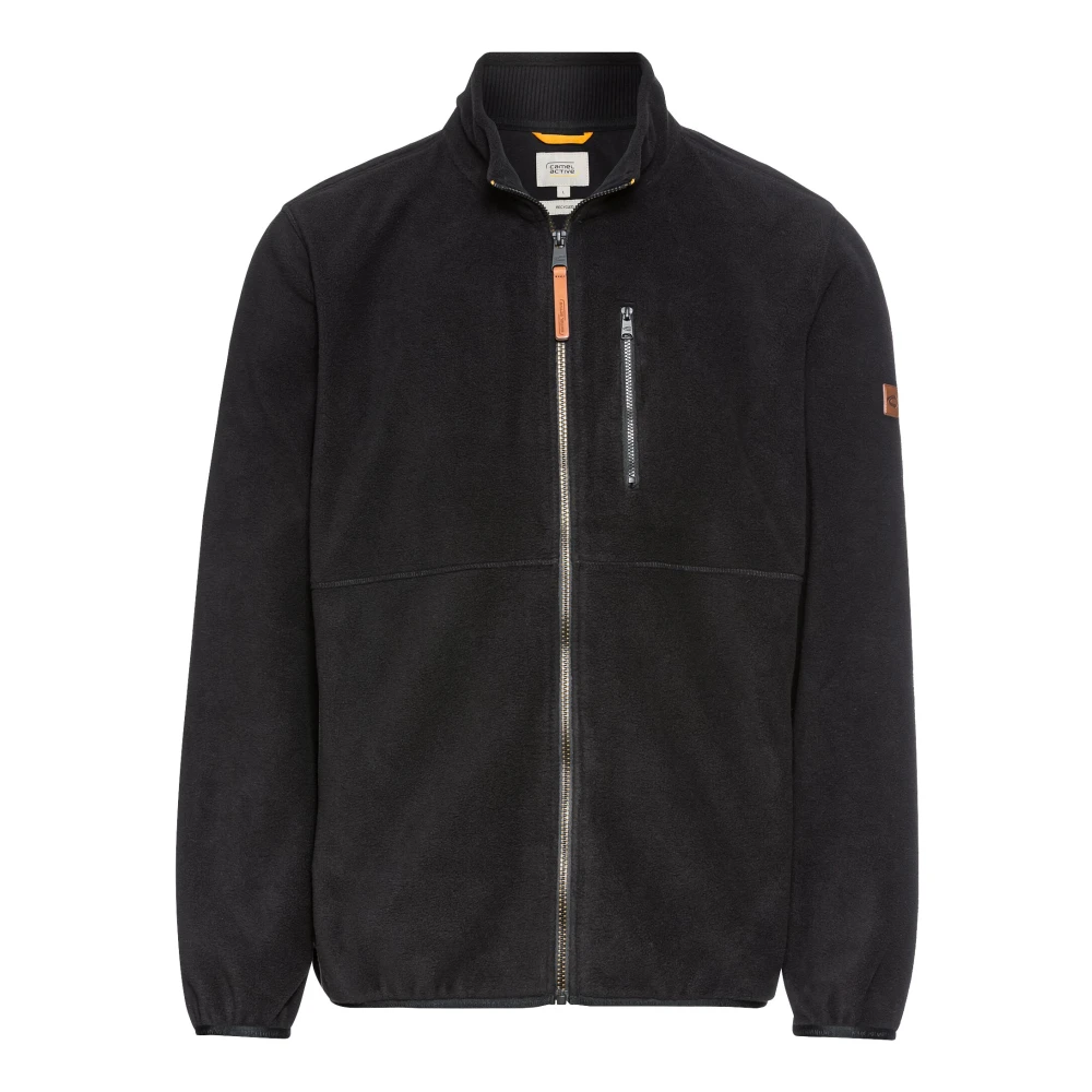 camel active Fleecejack van gerecycled polyester Black Heren