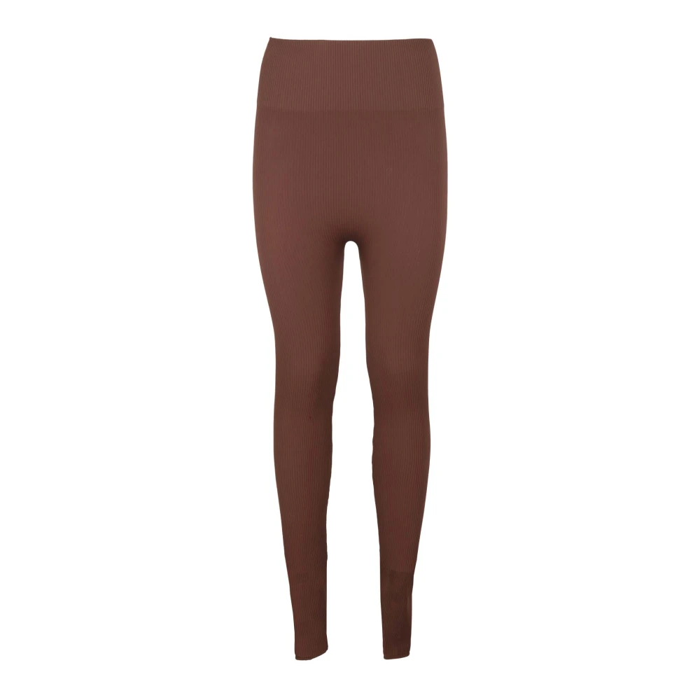 Andrea Adamo Hög midja leggings Brown, Dam