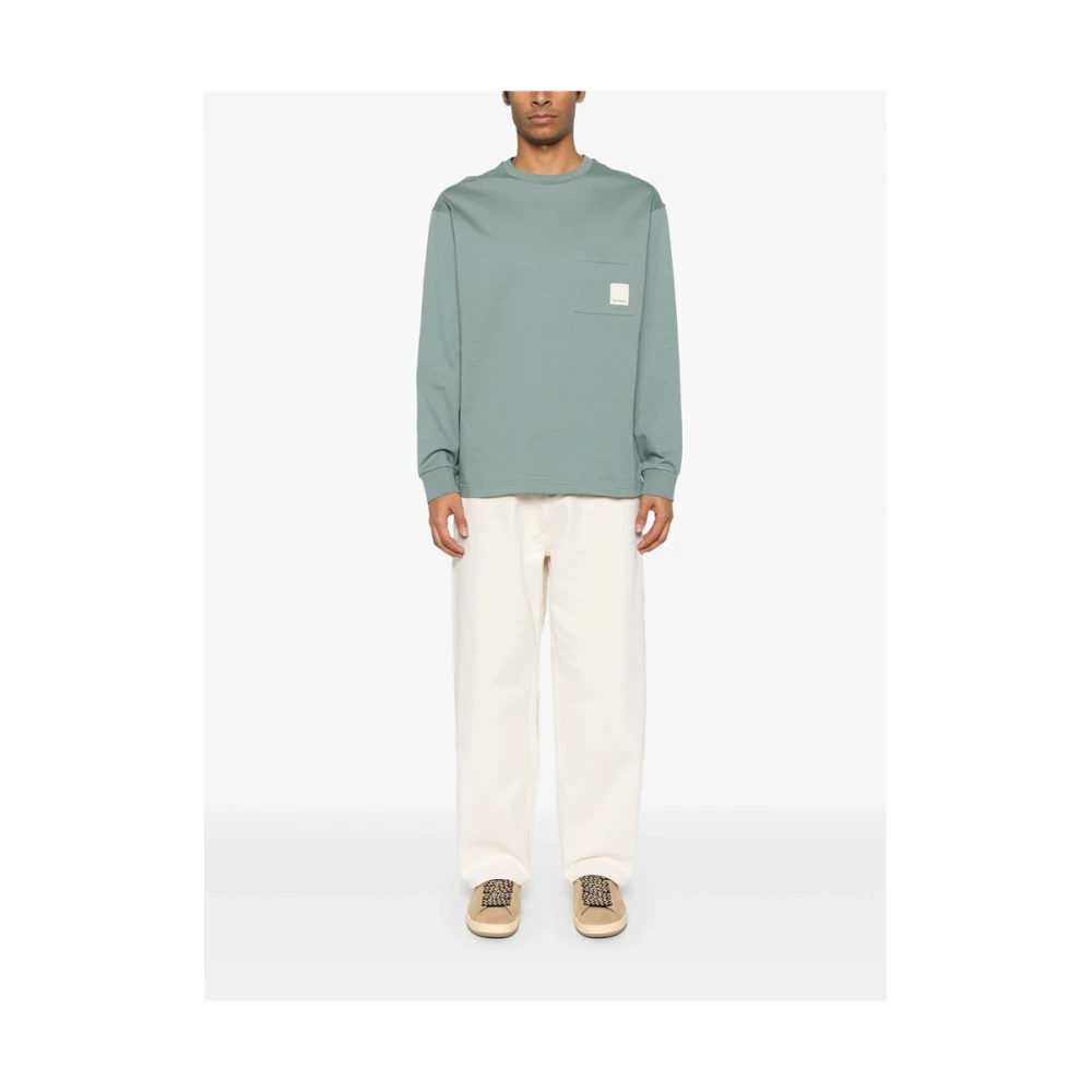 Emporio Armani Zeegroene Ronde Hals Lange Mouw Green Heren