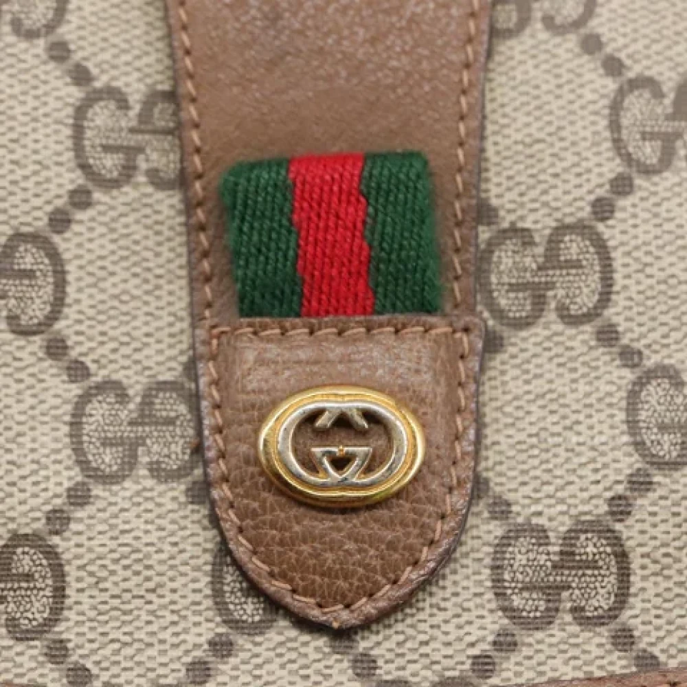 Gucci Vintage Pre-owned Leather clutches Beige Dames