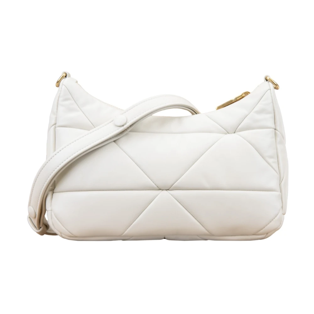 Prada Leren schoudertas met rits White Dames