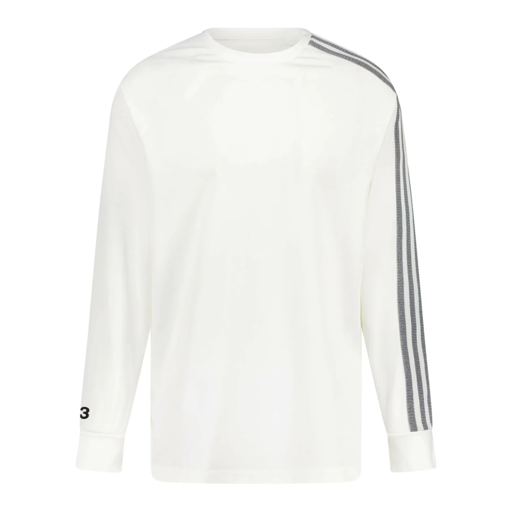 Y-3 Logo & Strepen Longsleeve Losse Pasvorm White Heren