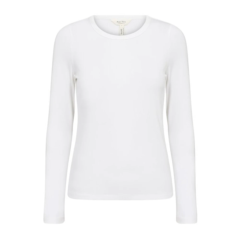 Part Two Lange ærmer ronde halslijn Bright White Dames