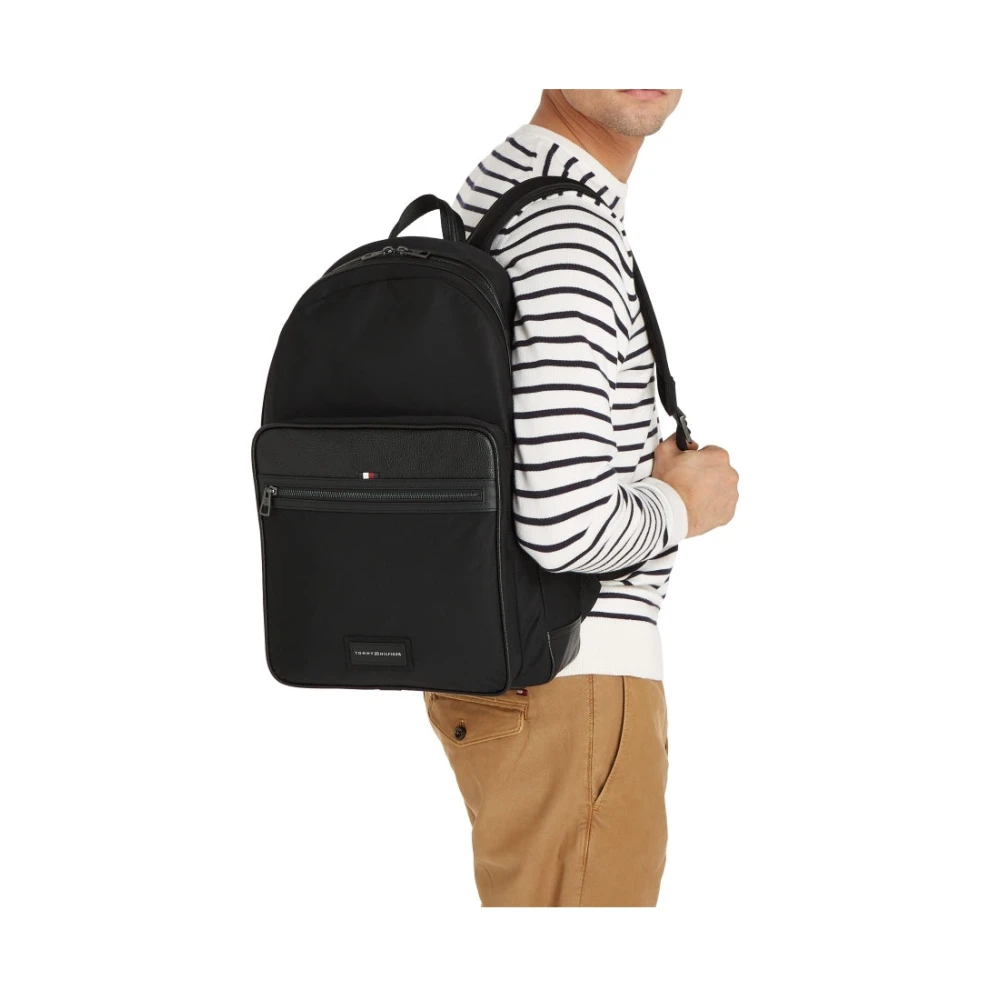 Tommy Hilfiger Zwarte Casual Rugzak voor Mannen Black Heren