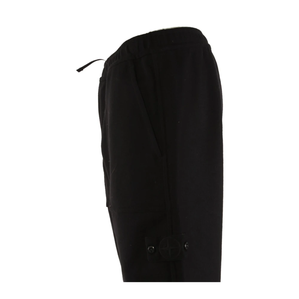 Stone Island Ghost Zwart Wol Polyester Broek Black Heren