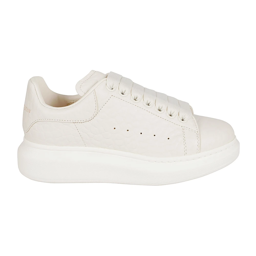 Alexander McQueen Off- Leren Sneakers met Logo Dames Schoenen Wit