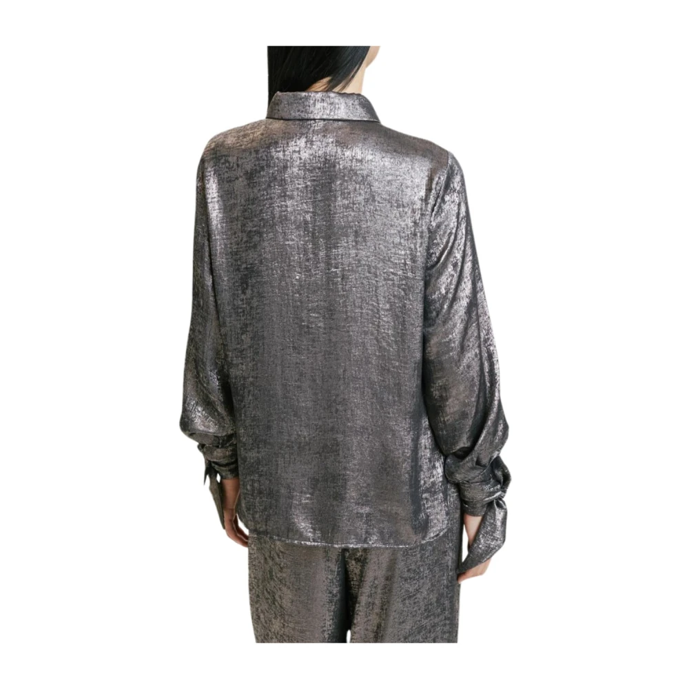 Momoni Gelamineerd Fluida Sake Shirt Gray Dames
