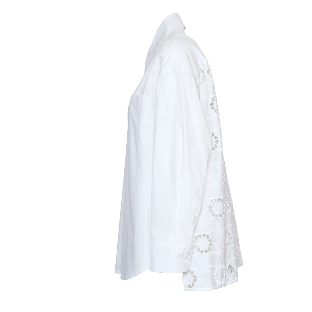 Dondup Witte Kant Achter Shirt White Dames