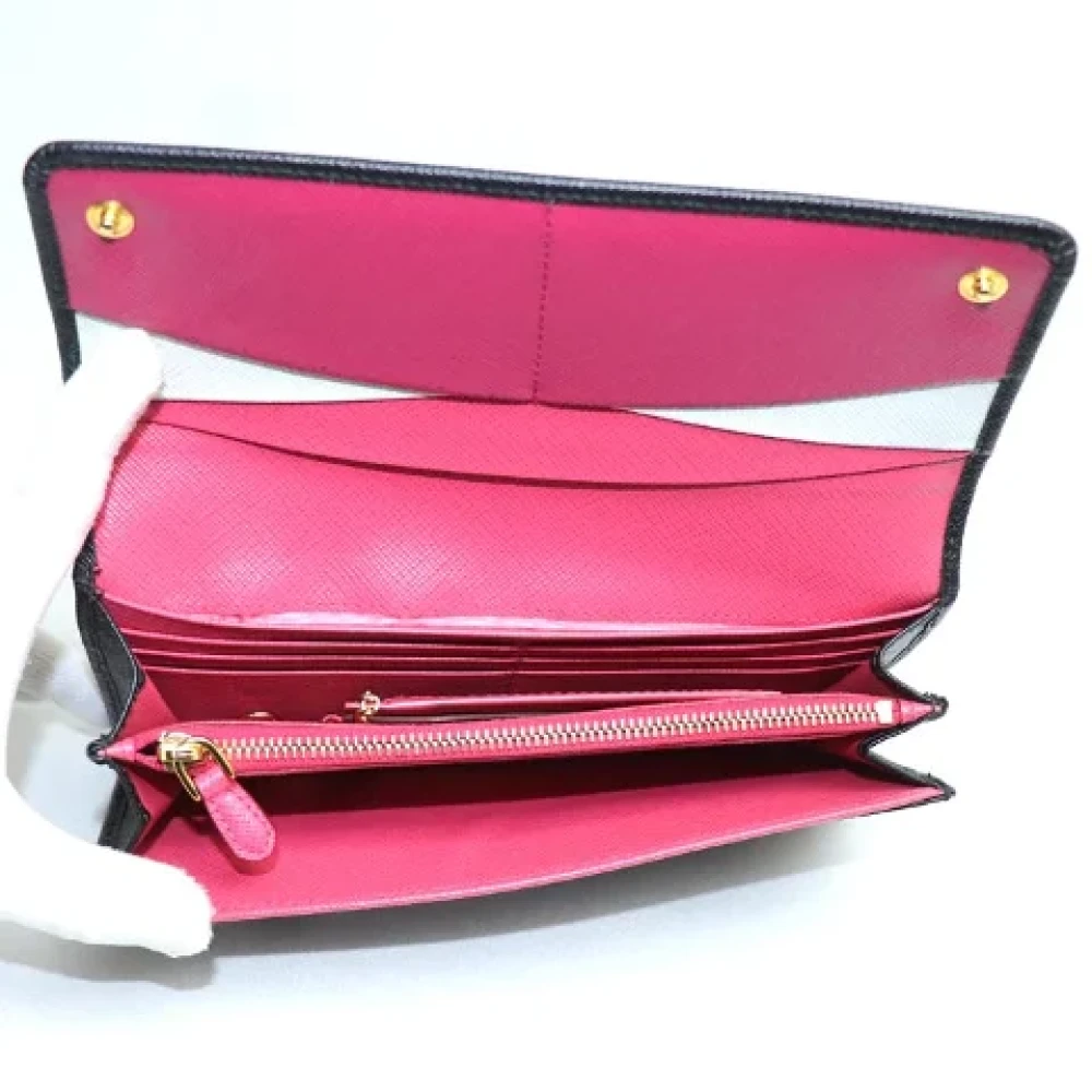 Prada Vintage Pre-owned Leather wallets Black Dames