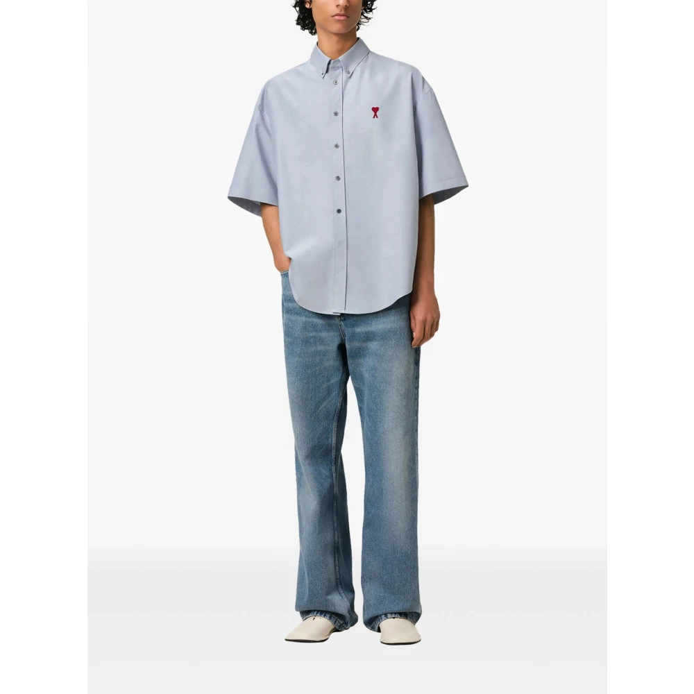 Ami Paris Boxy Fit Shirt Blue Heren