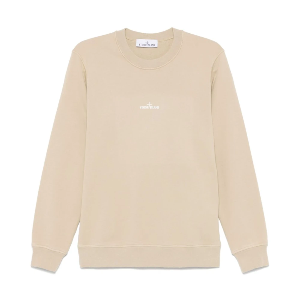 Stone Island Beige Ribbed Crew Neck Sweater Beige Heren