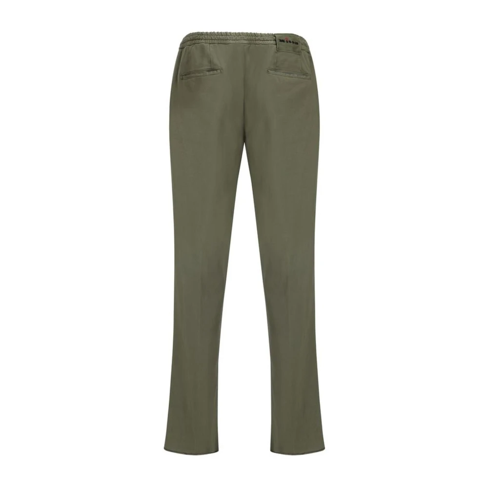 Kiton Monochrome Broek met Verstelbare Tailleband Green Heren