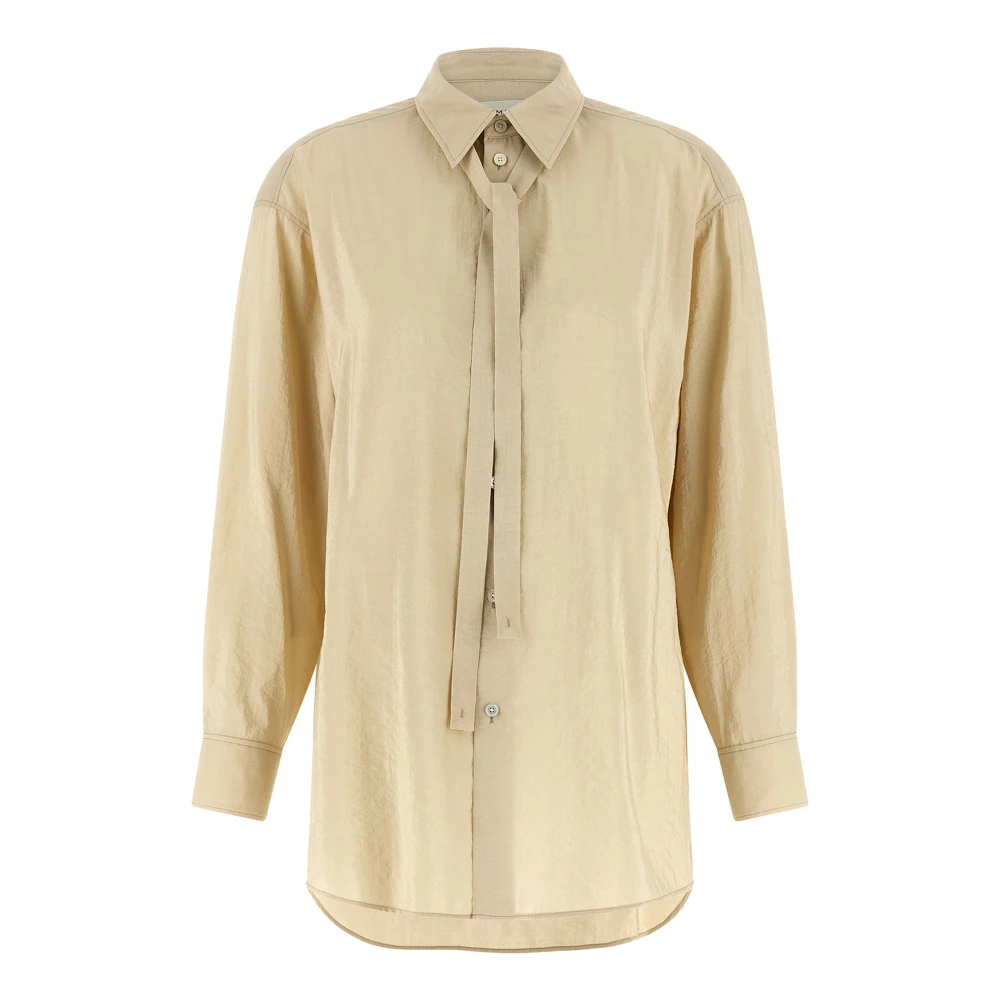 Lemaire Women's Beige Shirts, Xs, Long Tie-Detail Silk Shirt