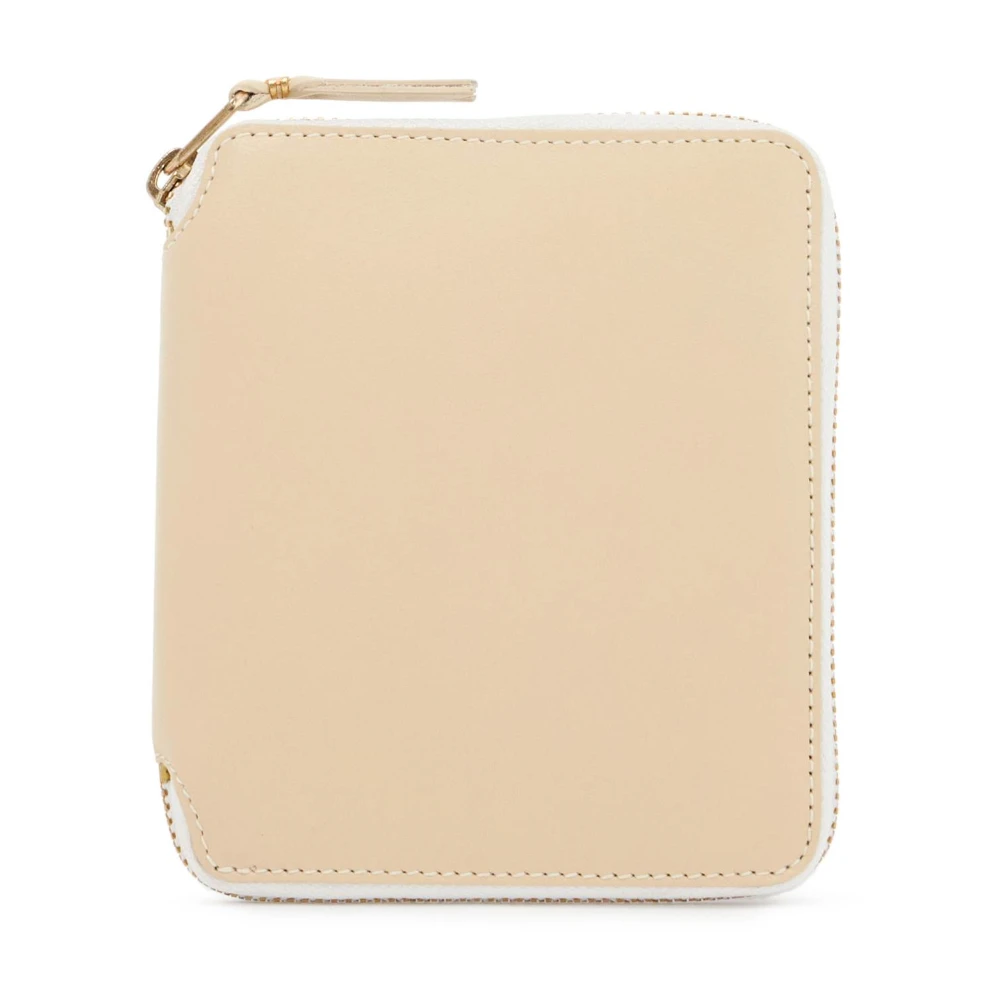 Comme des Garçons Leren portemonnee met ritssluiting en meerdere vakken Beige Dames