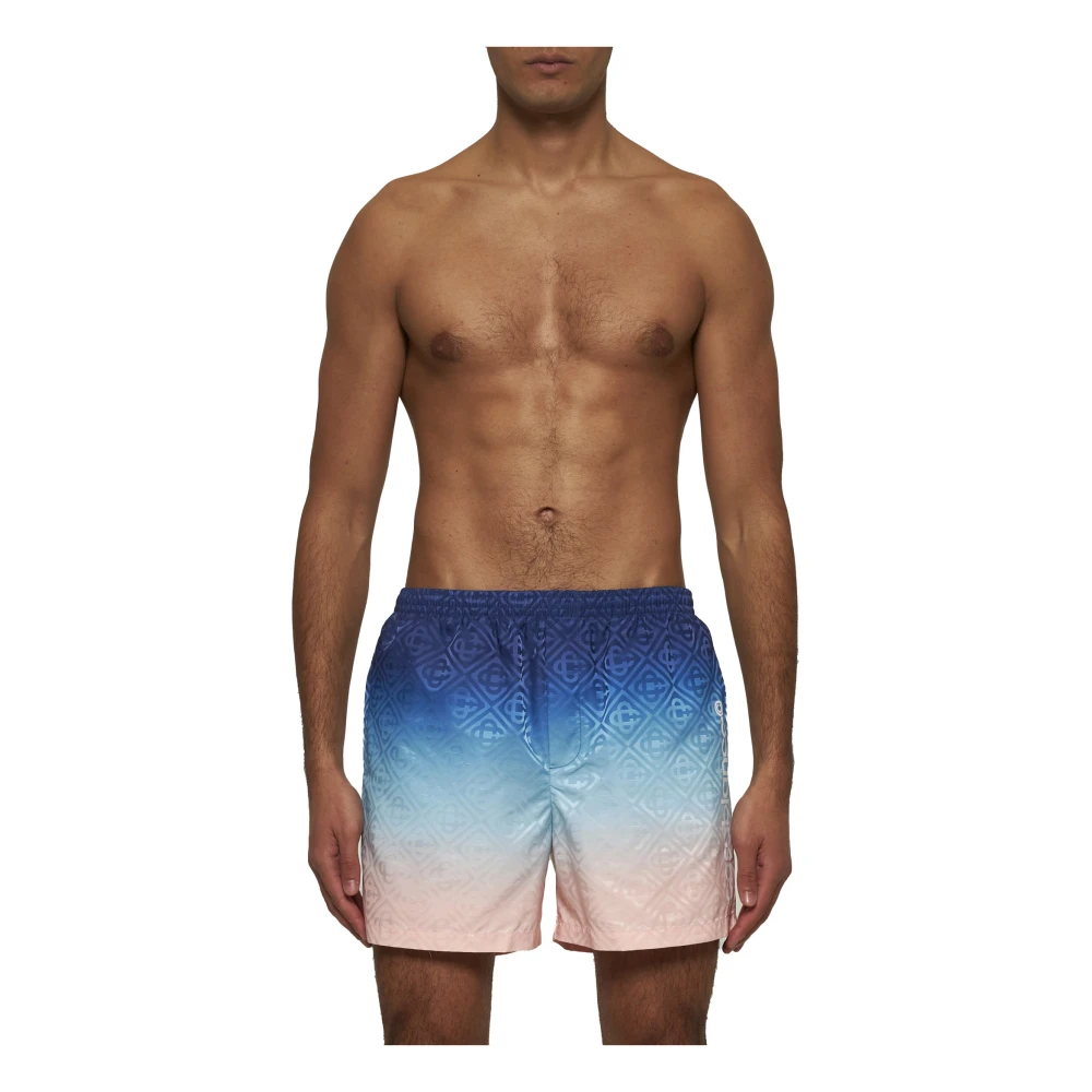Casablanca Gradient Monogram Zwemshorts Blauw Multicolor Heren