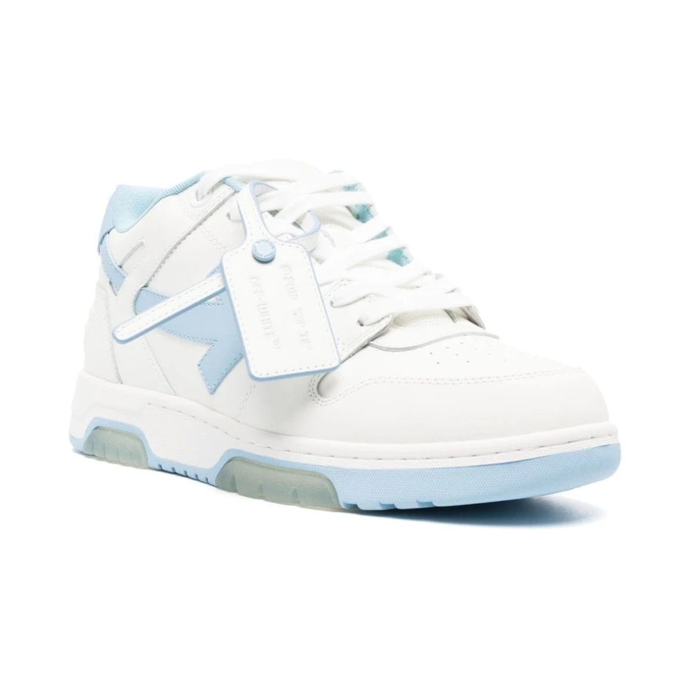 Off White Witte Sneakers met Blauwe Details