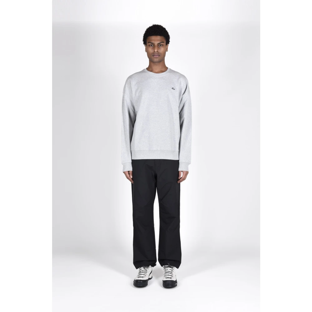 Diesel Katoenen Geribbelde Sweatshirts Gray Heren