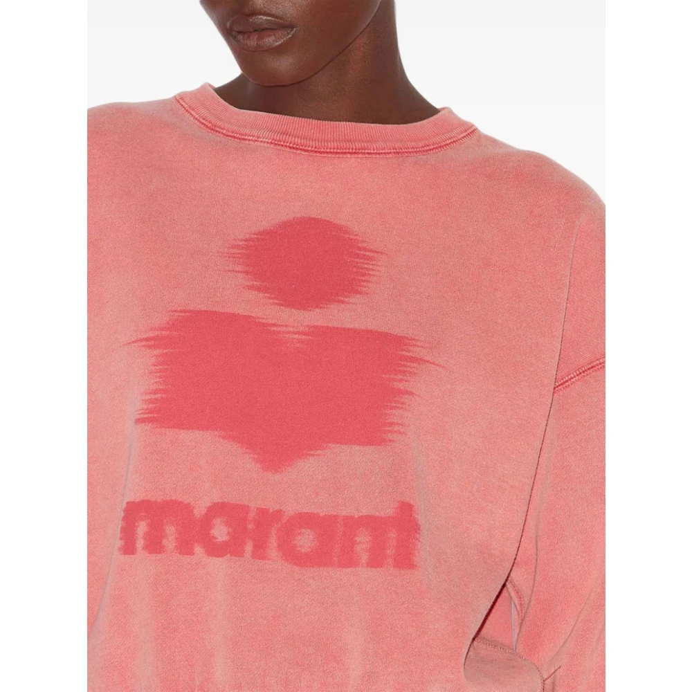 Isabel Marant Étoile Koraalroze Logo Print Trui Red Dames