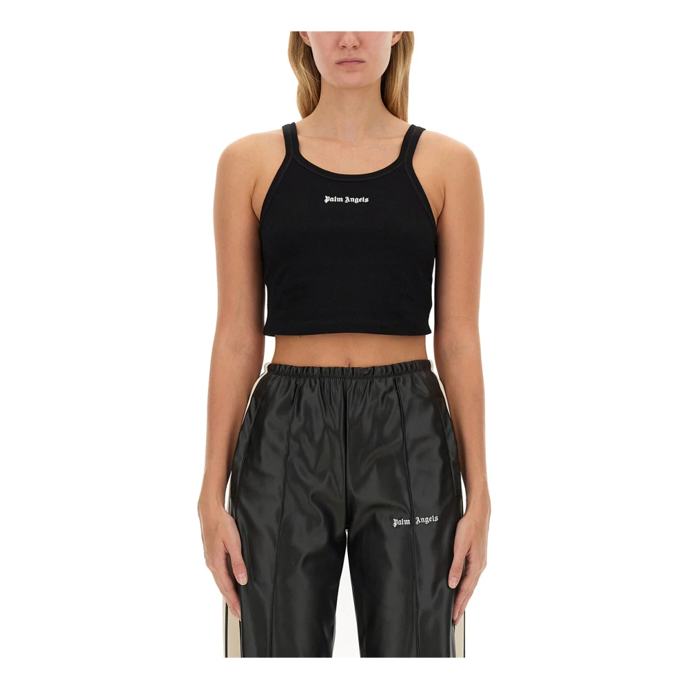 Palm Angels Mujer Negro - Camiseta De Tirantes Clásica Con Logo - Tops - S - Camiseta De Tirantes Clásica Con Logo