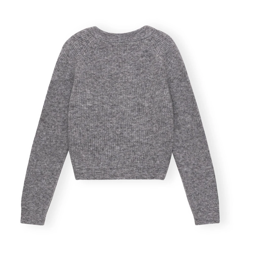 Ganni Zachte Wol Cardigan Gray Dames