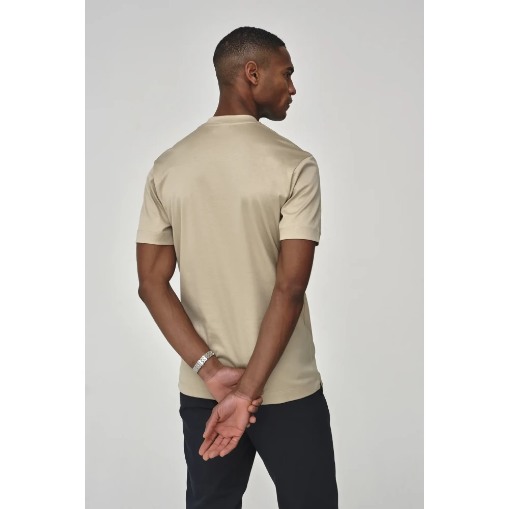 Valenza Interlock Supima Beige T-Shirt Beige Heren