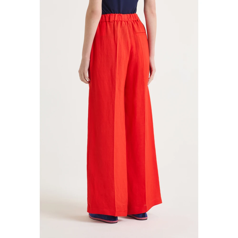 Maliparmi Magnolia Linnen Broek Red Dames