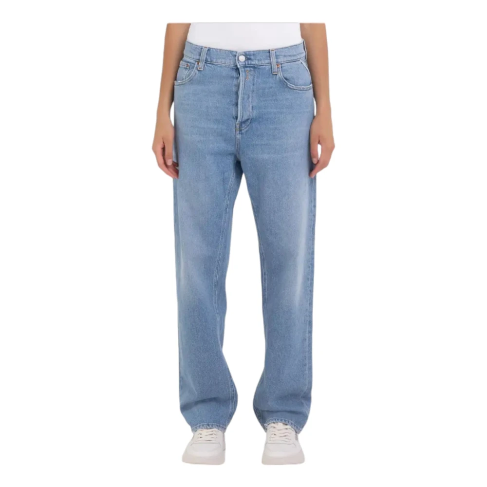 Replay Women's Blue Straight Jeans,, Jaylie Wide Leg Jeans W27