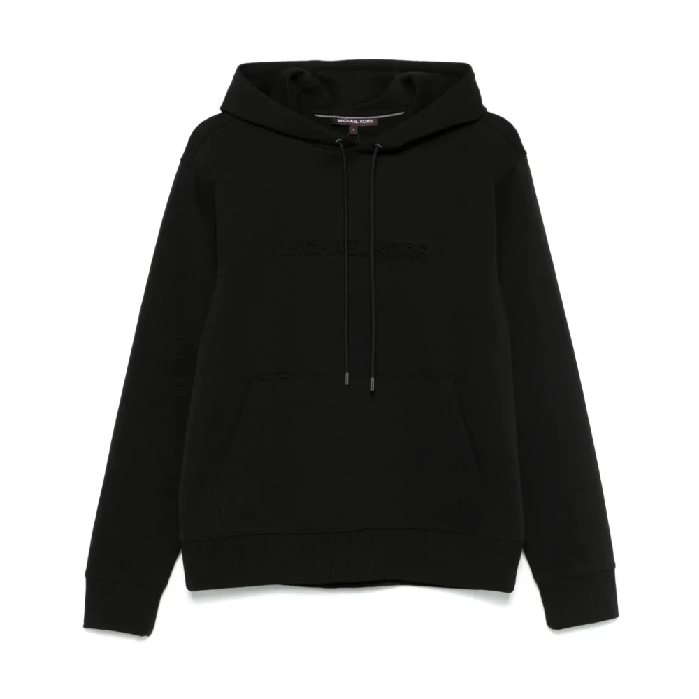 Michael Kors Men's Black Hoodies, S, Embossed Logo Hoodie Jumper