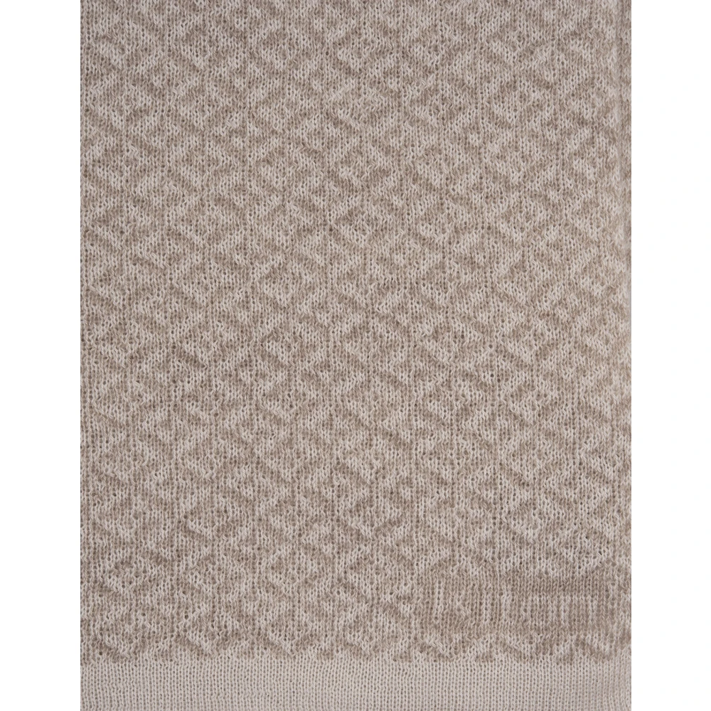 Kiton Bruine Kasjmier Sjaal met Geometrisch Patroon Brown Heren