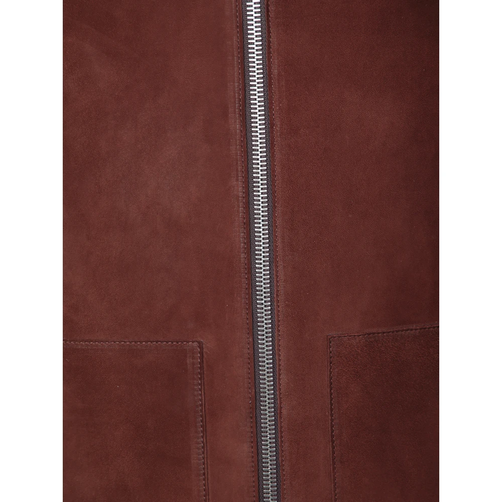 PS By Paul Smith Premium Bruine Suède Jas met Zijden Voering Brown Heren