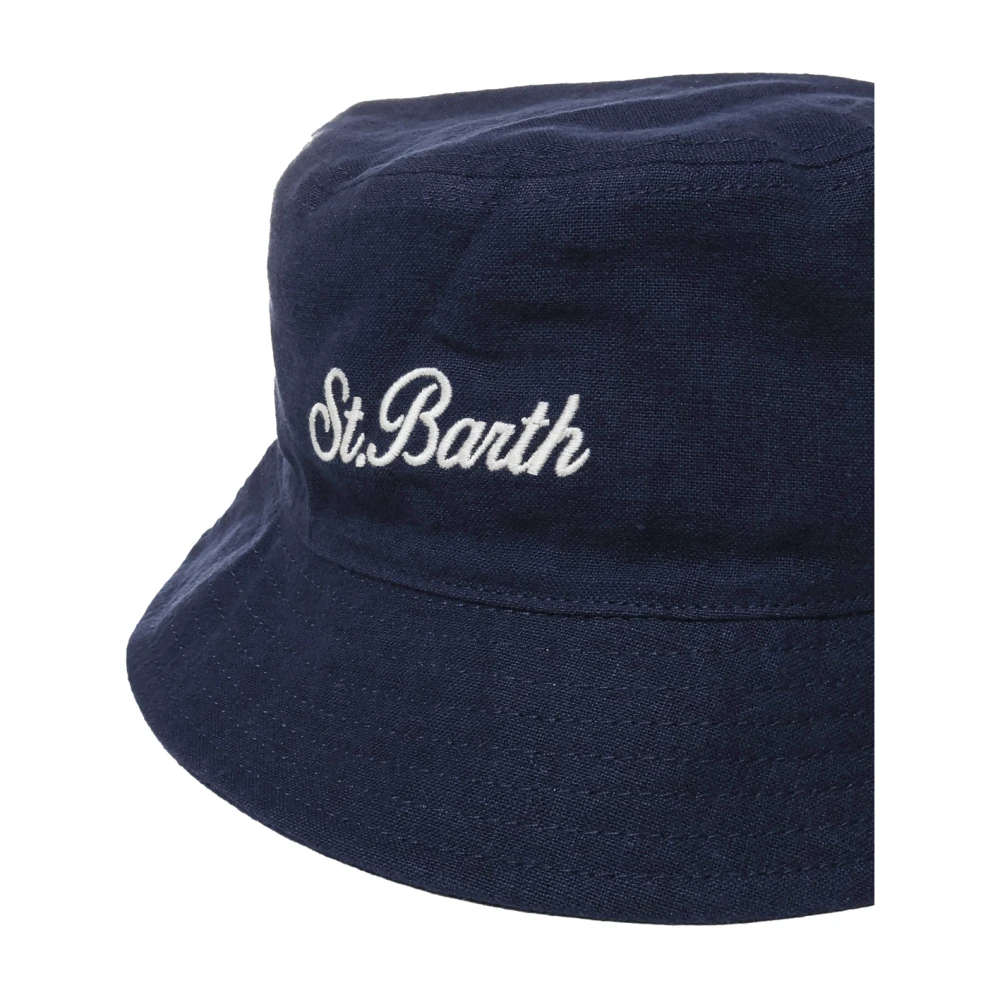 MC2 Saint Barth Blauwe Linnen Katoen Visser Hoed Blue Heren