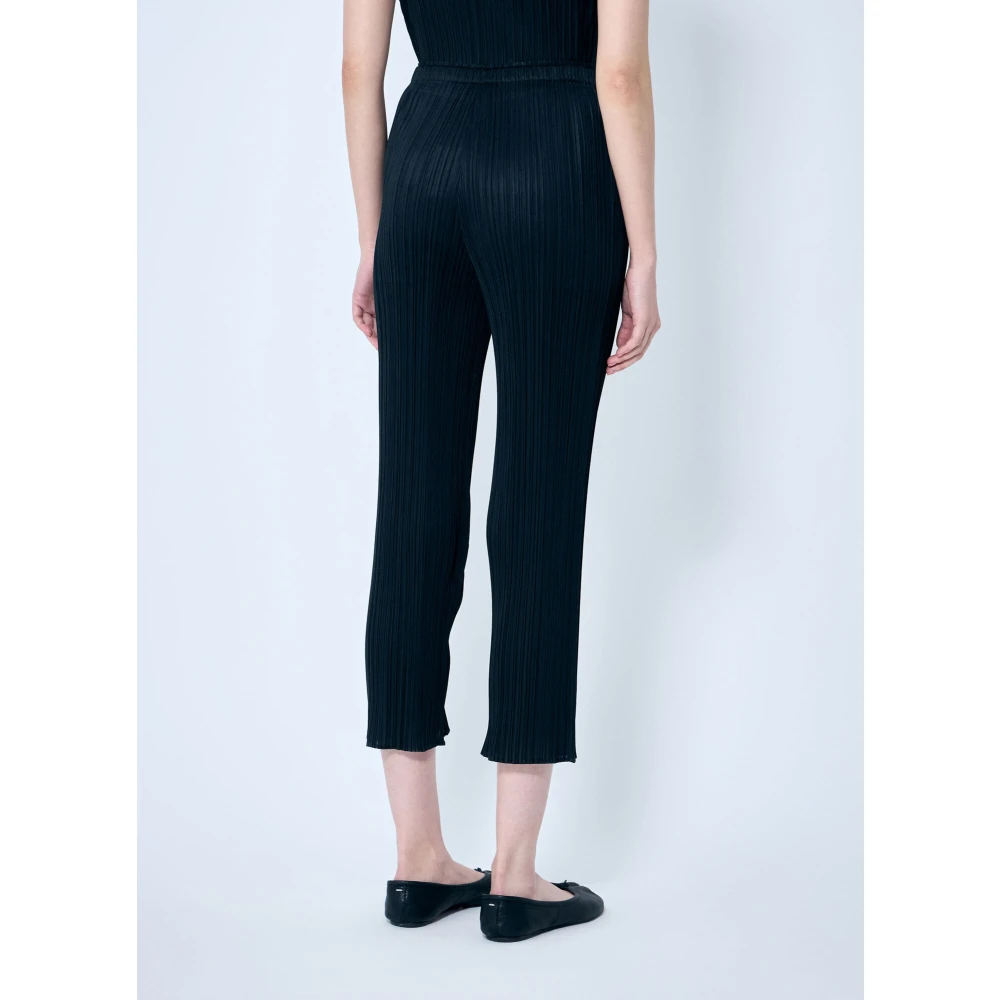 Issey Miyake Elastische Taille Geplooide Broek Black Dames