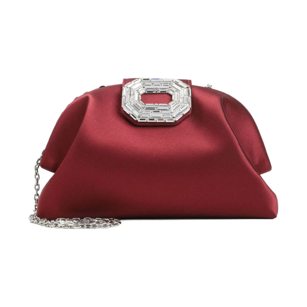 Amina Muaddi Röd Camelia Clutch