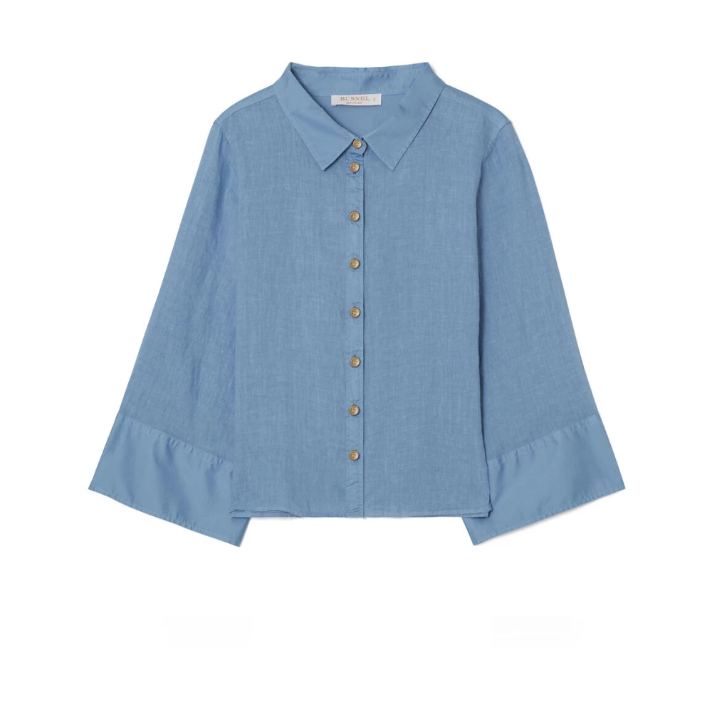 Busnel Hemelsblauwe Romy Linnen Shirt Blue Dames