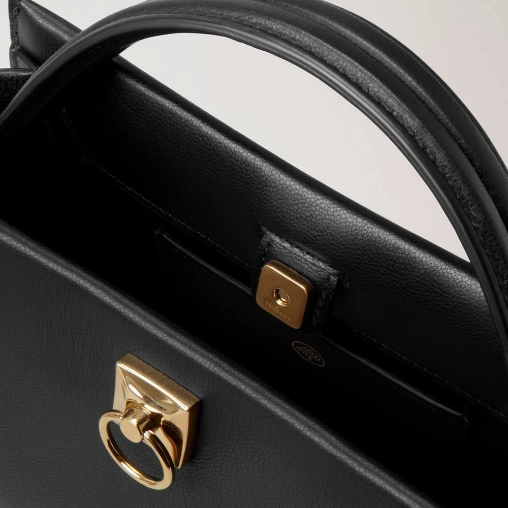 Mulberry Mini Iris Zwarte Lederen Tas Black Dames