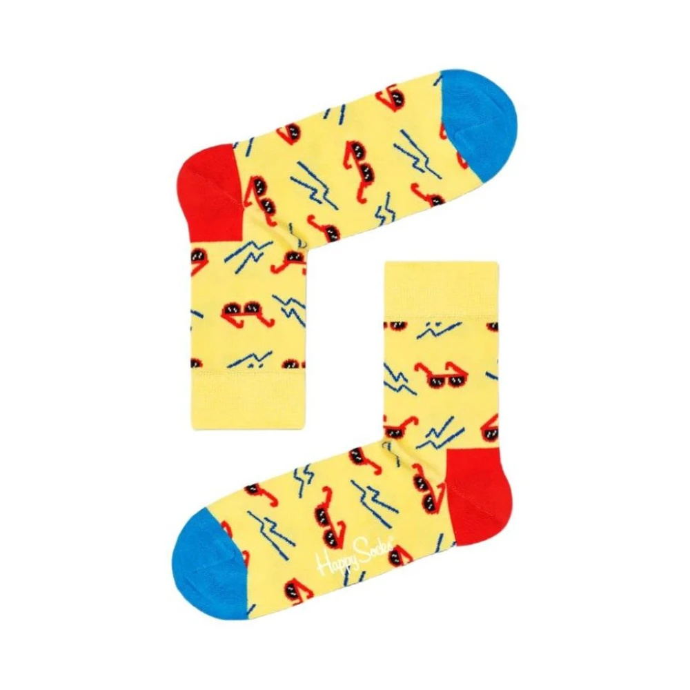 Happy Socks Gele Crew Style Zonnebril Sokken Multicolor