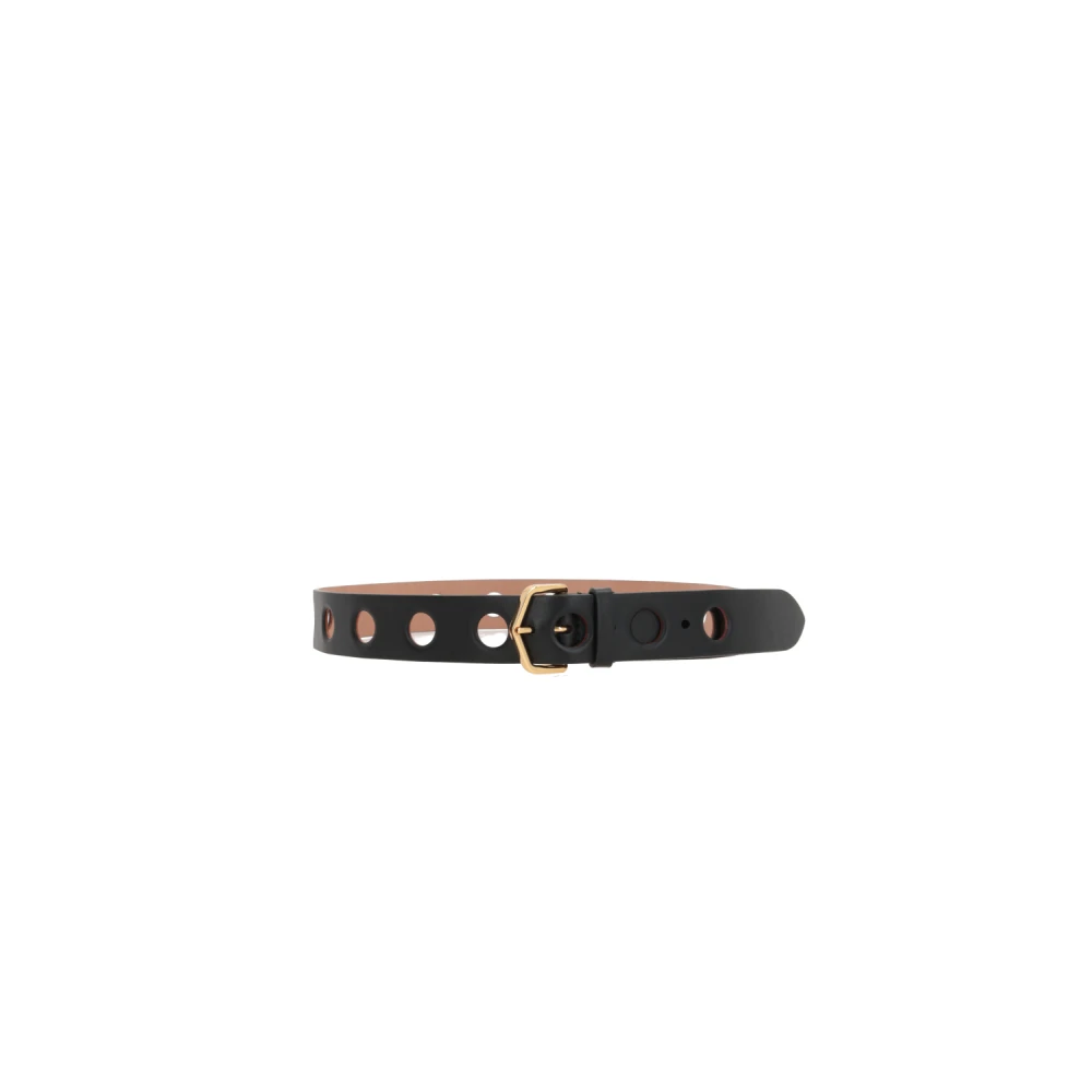 Alaïa Geperforeerde Polka Dot Lederen Riem Black Dames
