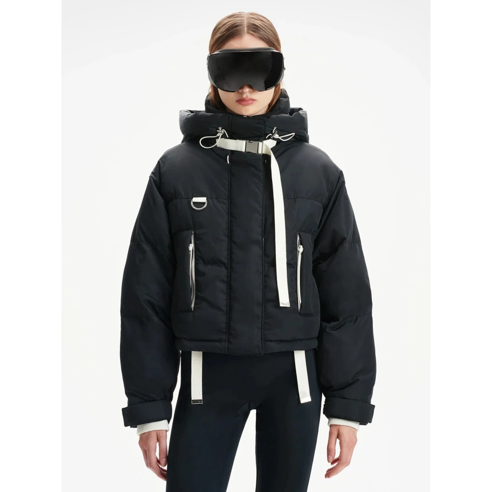 Shoreditch SKI Club Korte Pufferjas met Interne Harnas Black Dames