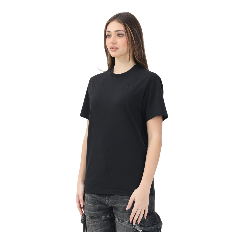 Diesel Zwarte oversized T-shirt met korte mouwen Black Dames