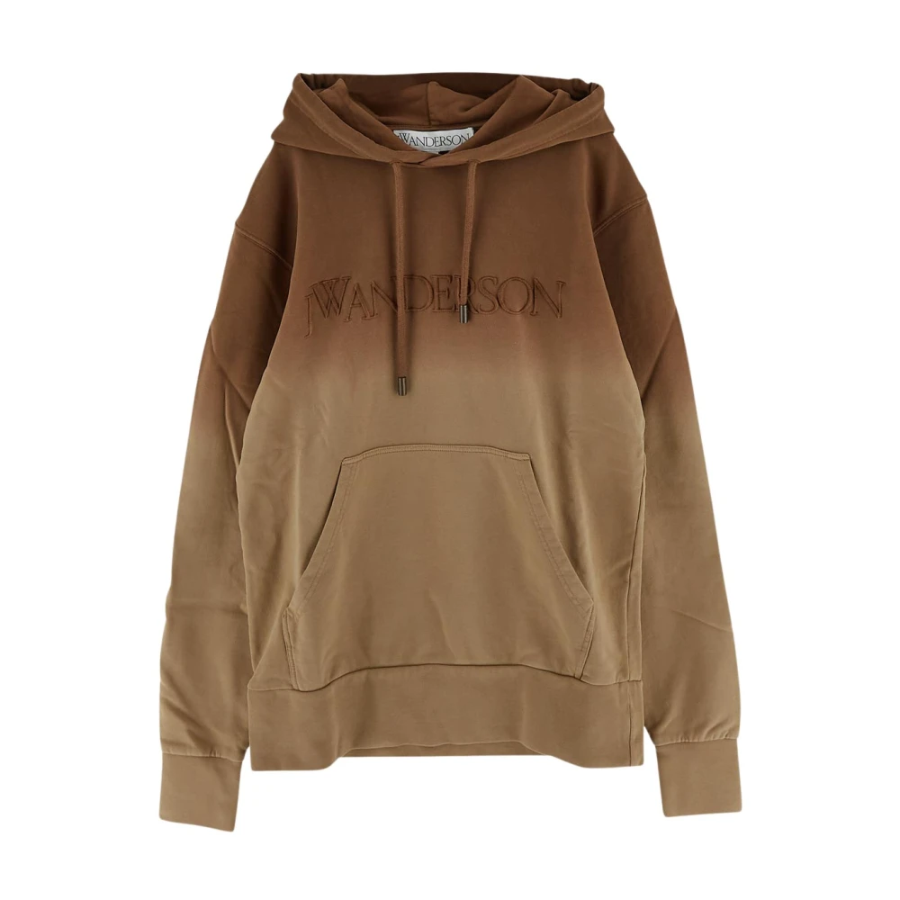 JW Anderson Katoenen Logo Hoodie Brown Dames