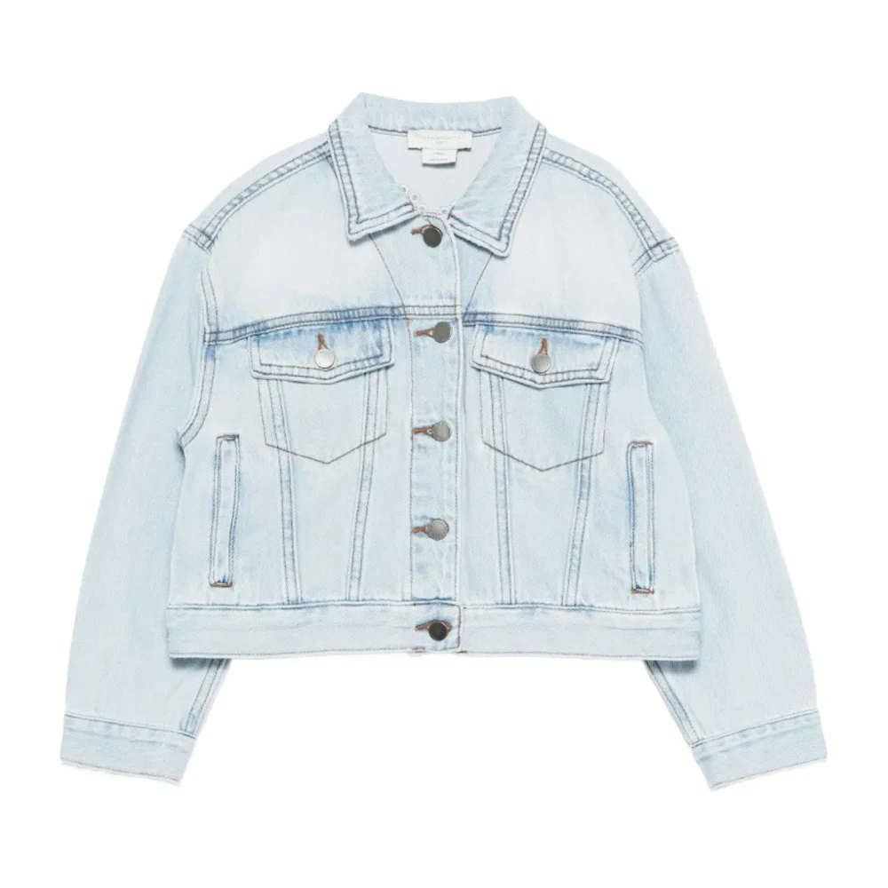 Stella Mccartney Unisex Blue Pointed-Collar Denim Jacket