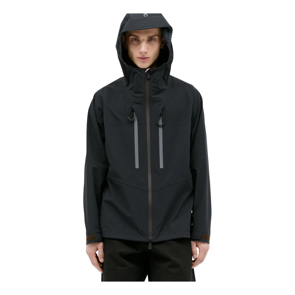 Moncler Waterafstotende capuchonjas met gesealde naden Black Heren