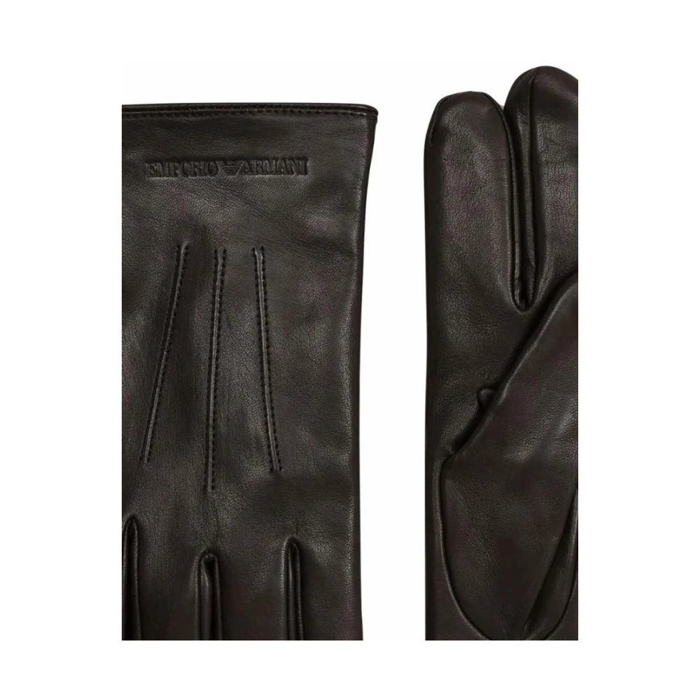 Armani Lamsleren Wolgevoerde Handschoenen Blue Unisex