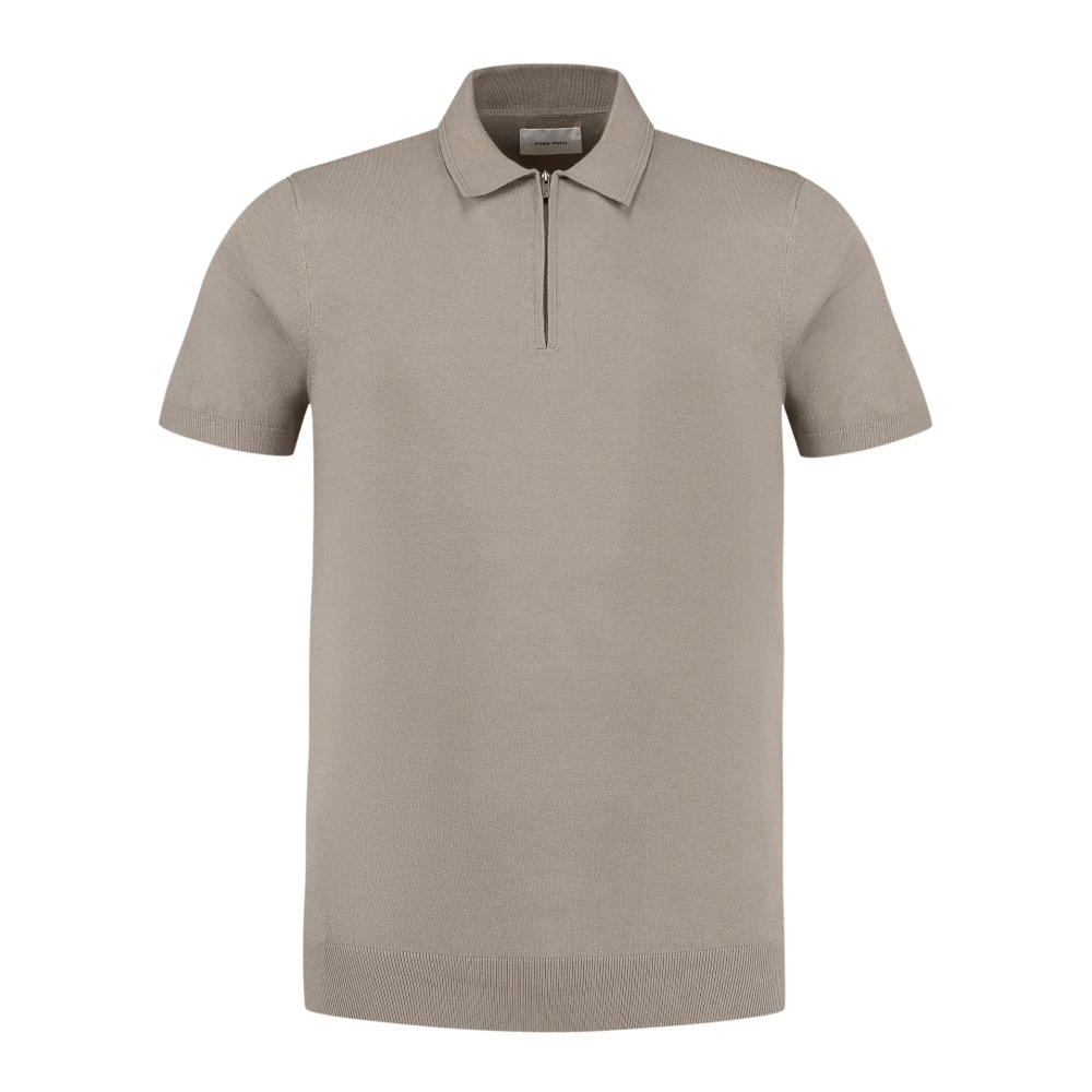 Pure Path Polo- Regular FIT Knitwear Polo S S Beige