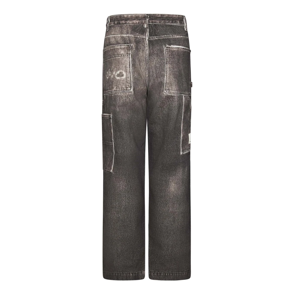 Emporio Armani Grijze Cargo Jeans Losse Pasvorm Gray Heren
